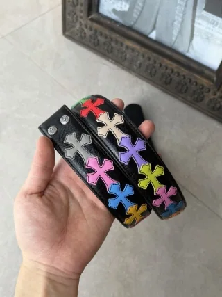 925 실버 + 컬러 가죽 패치 벨트