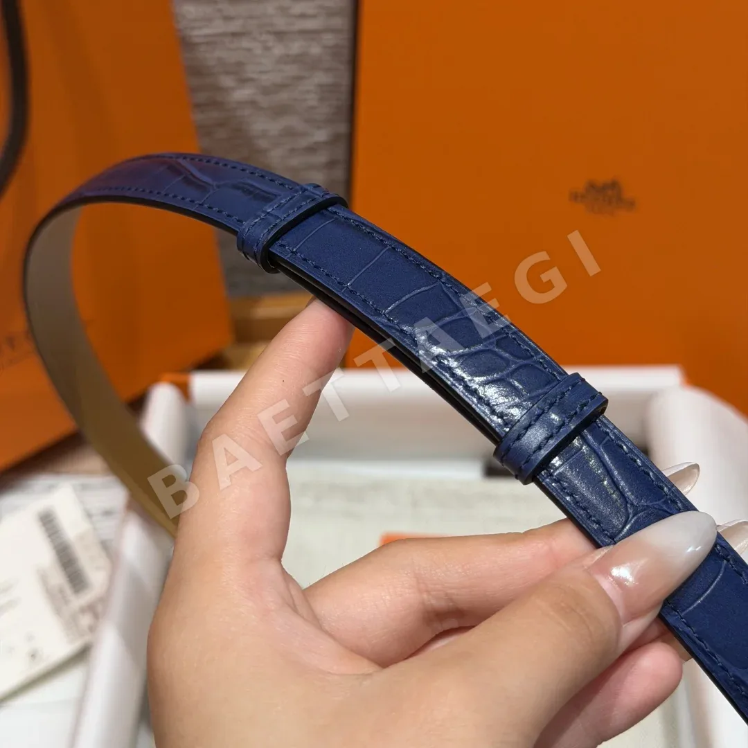 에르메스 켈리 버클 앱송 카프스킨 크로커다일 엠보싱 벨트 상세 이미지 9