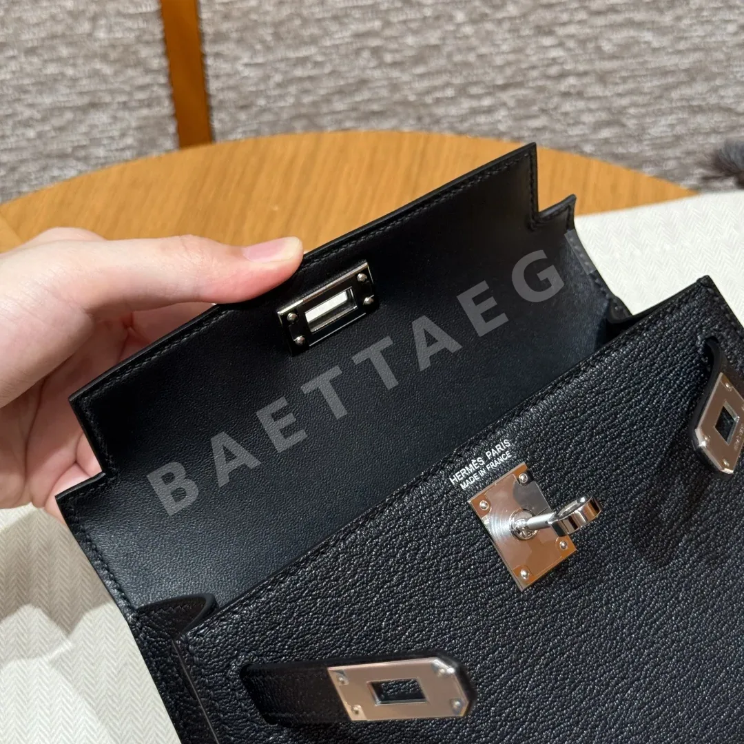 에르메스 미니 켈리 2 19 블랙 실버 하드웨어 상세 이미지 2