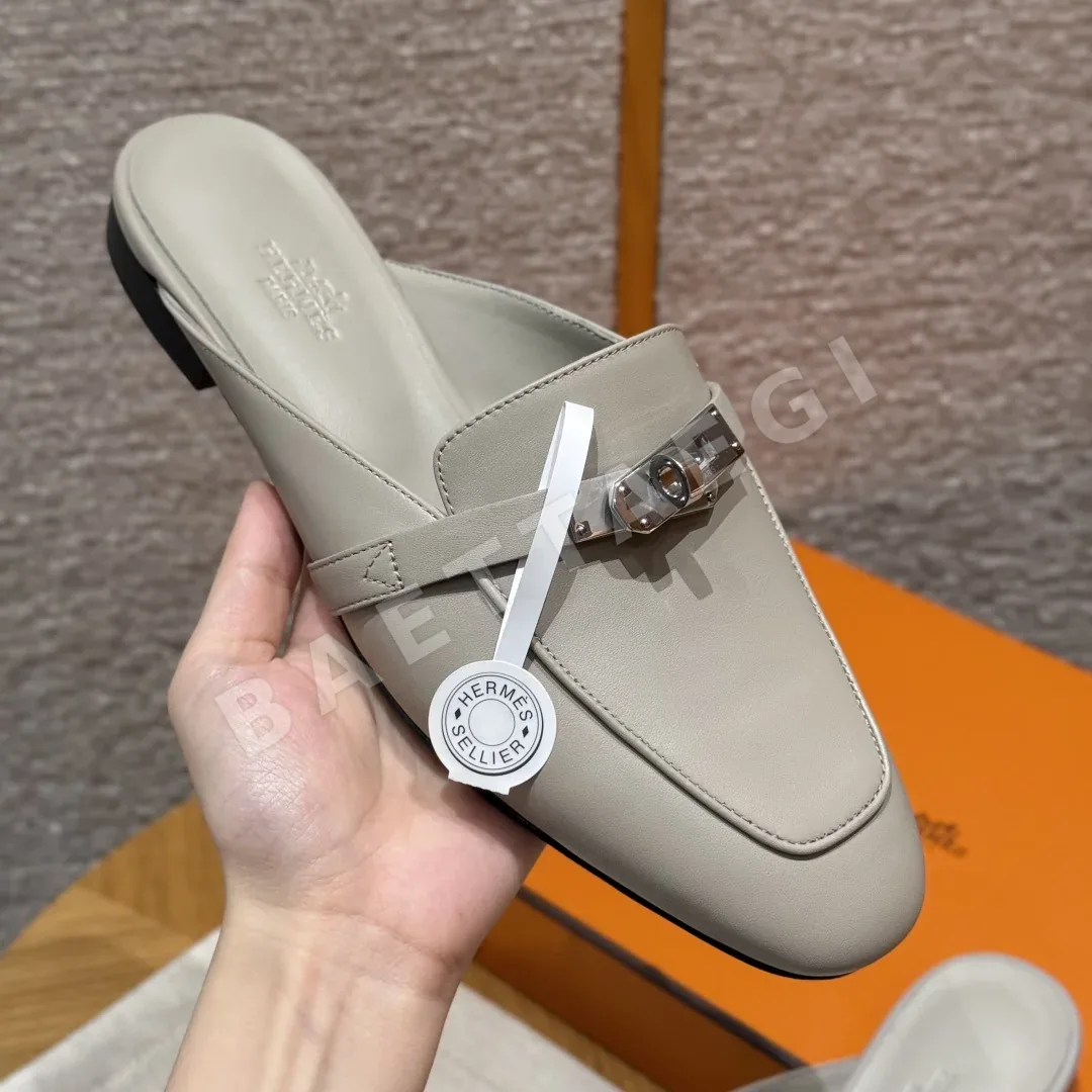 에르메스 이즈 뮬 샌들 페블베이지 염소가죽 상세 이미지 6