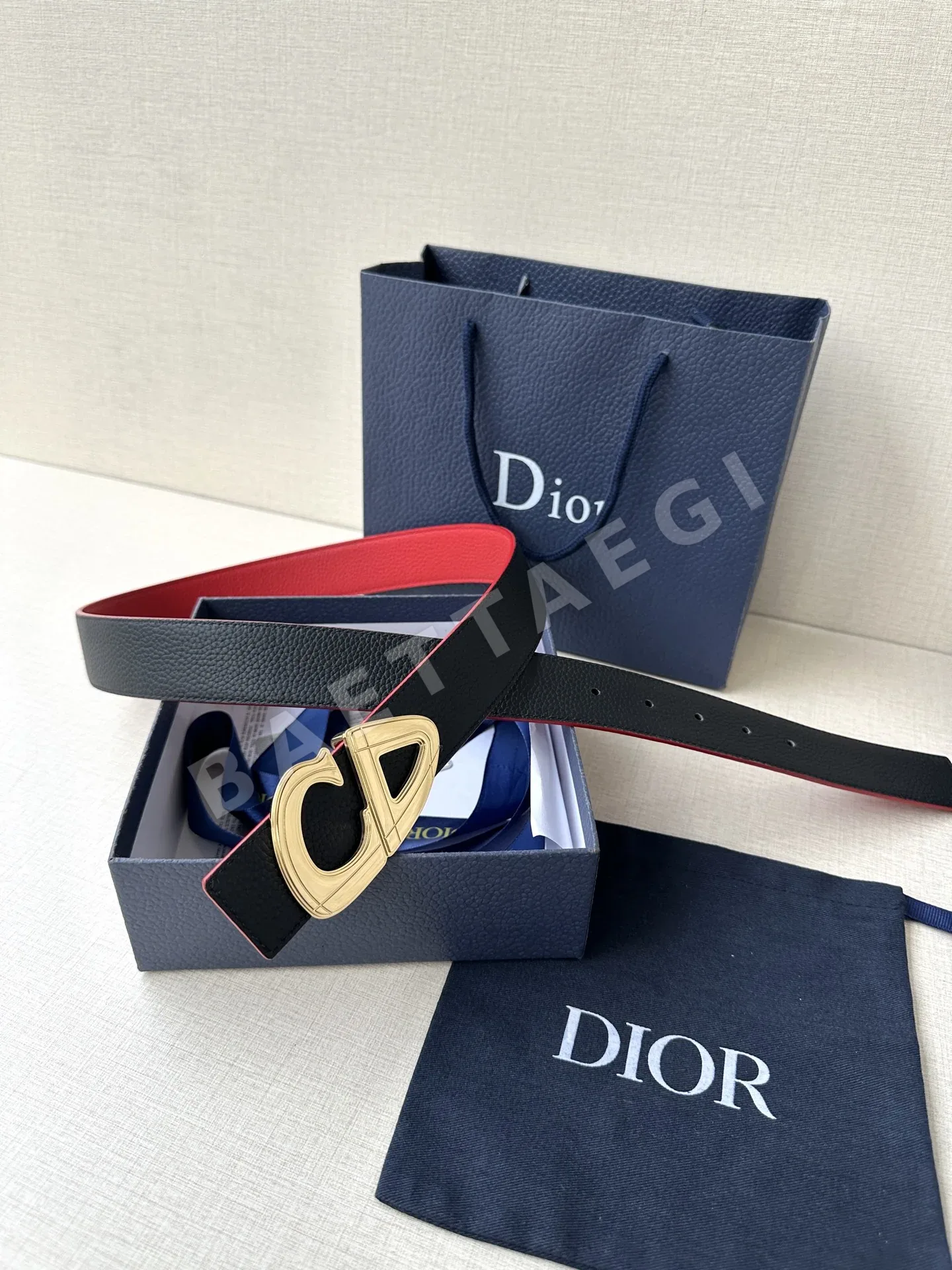 디올 CD 30 로고 블랙 무광 스테인리스 스틸 벨트 상세 이미지 4