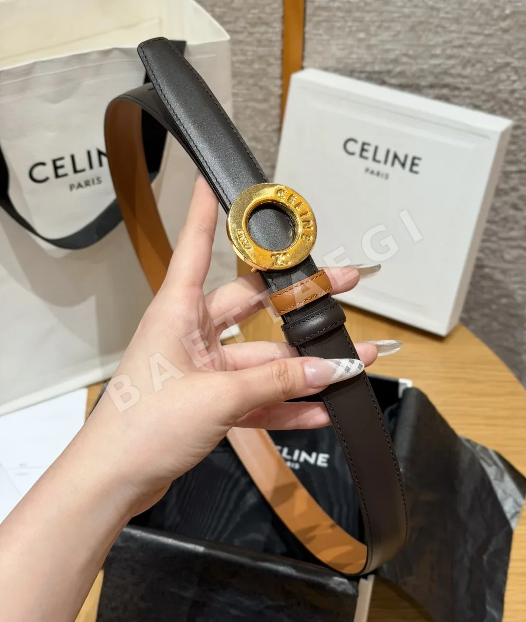 셀린느 디스크 양면 가죽 벨트 상세 이미지 3