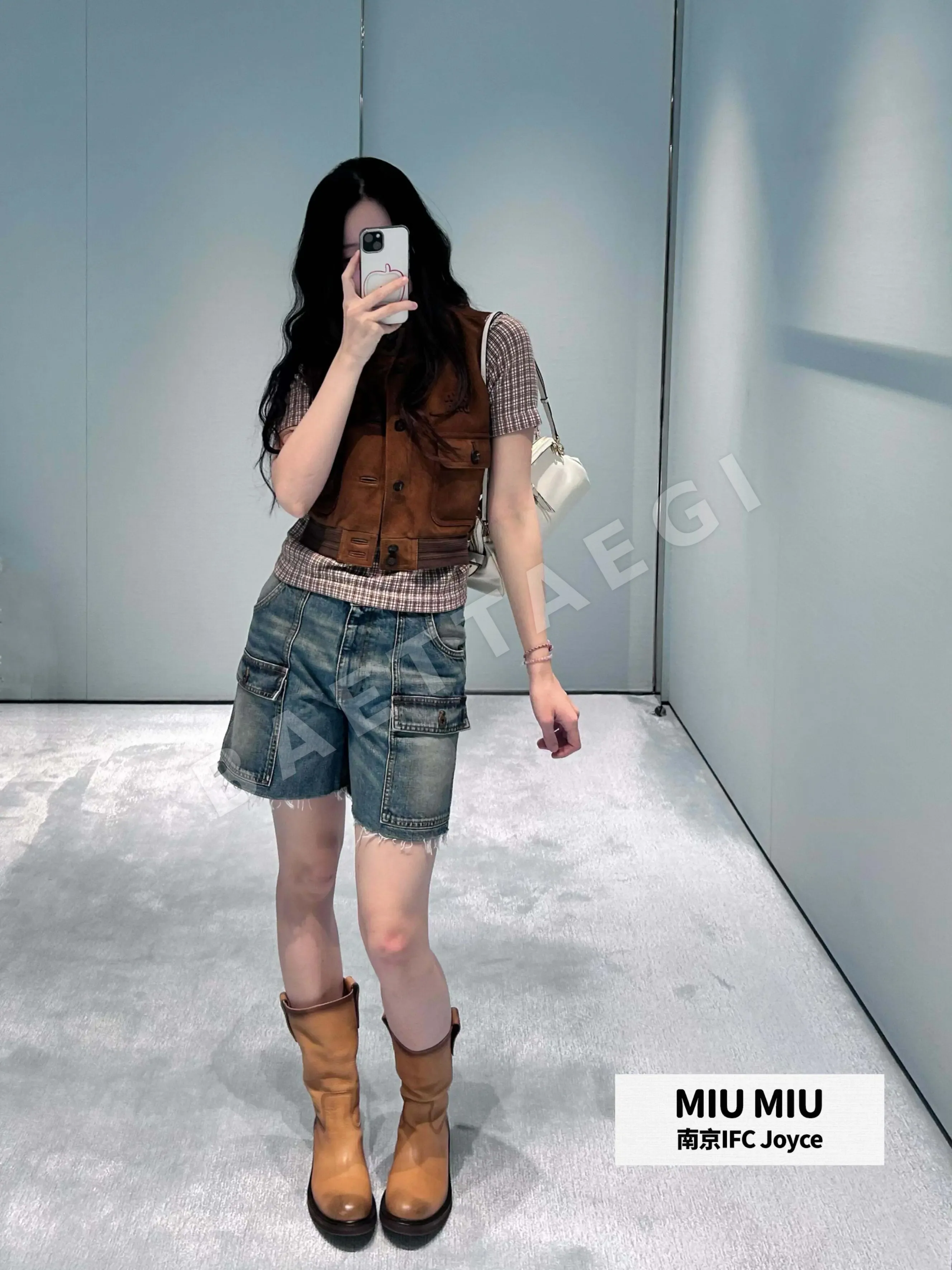 미우미우 레트로 워크웨어 여성 청바지 상세 이미지 2