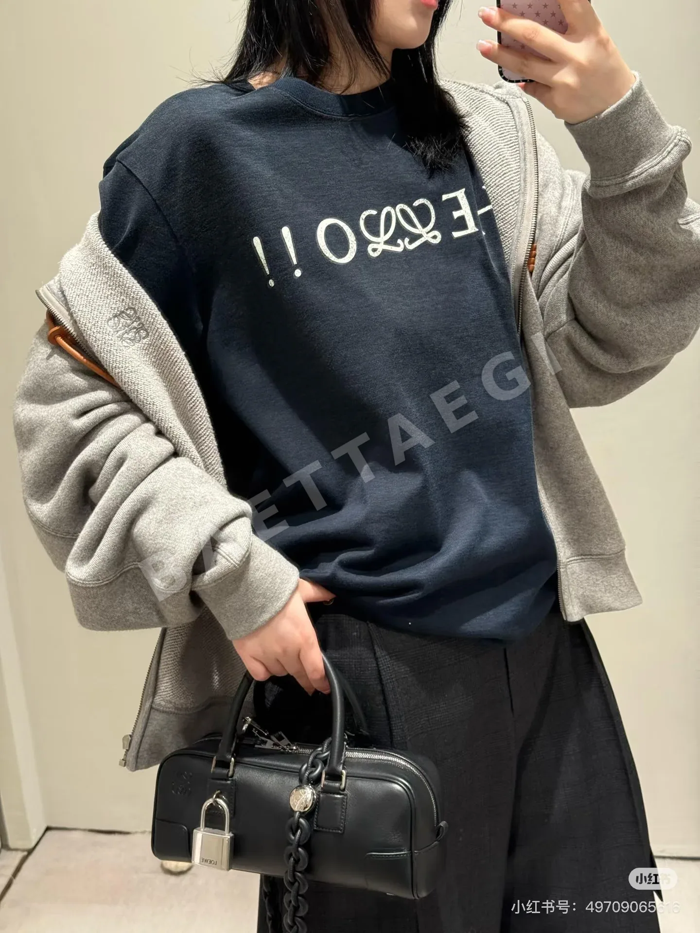 로에베 여성 로고 프린트 반팔 셔츠 레플리카 상세 이미지 7