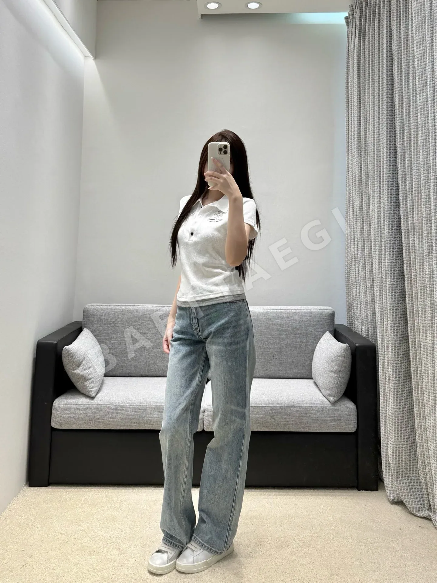 크롬하츠 여성 크롭 반팔 폴로셔츠 상세 이미지 6
