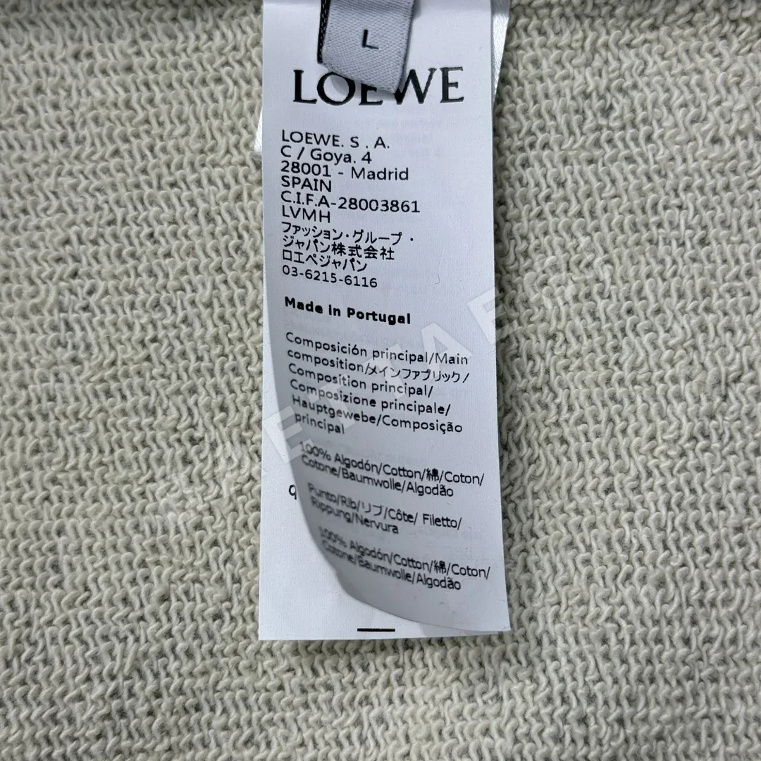 로에베 플라멩코 가죽 드로스트링 코튼 릴렉스핏 후드 상세 이미지 9
