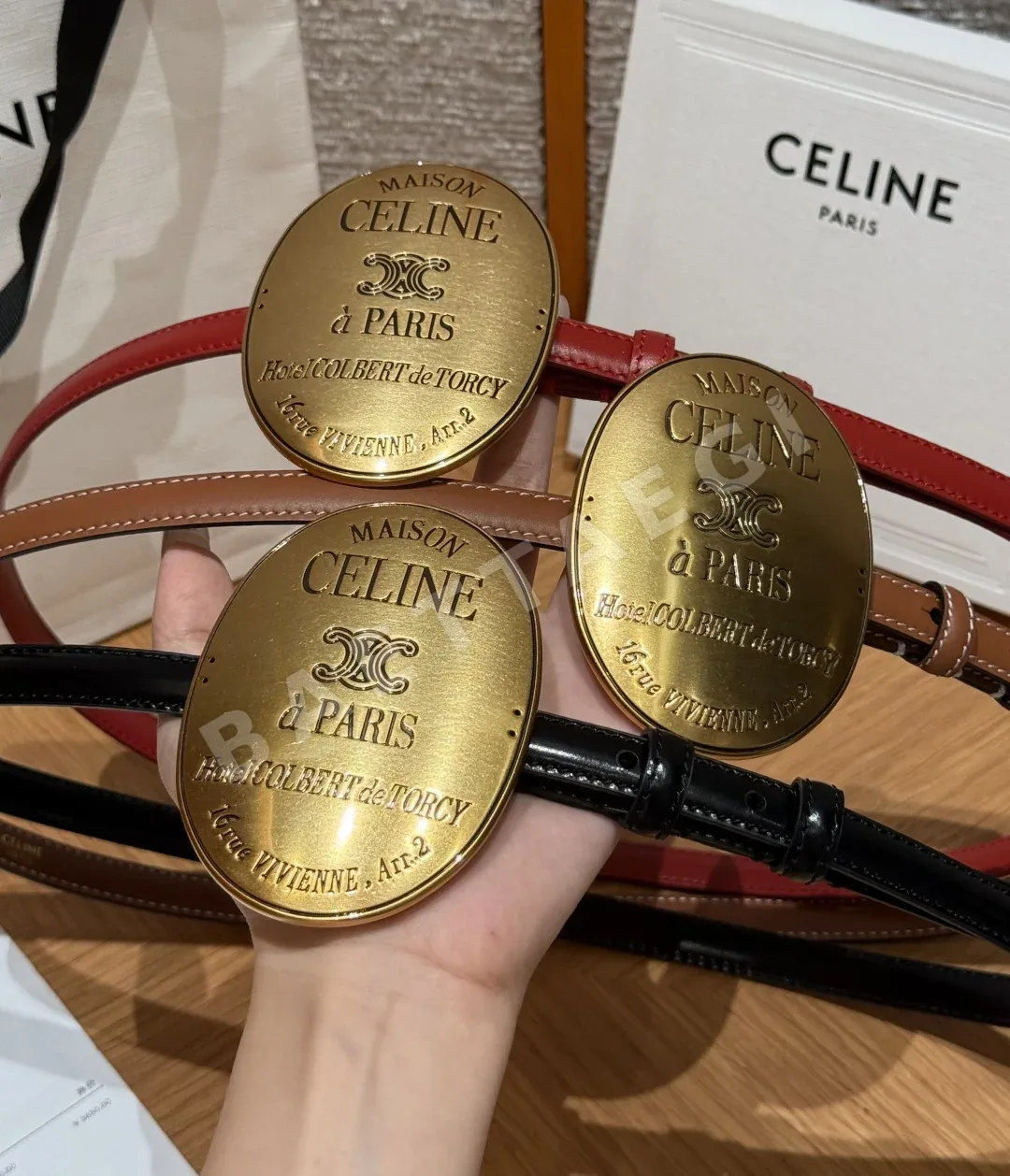 셀린느 13mm 가죽 라펠 벨트 상세 이미지 2
