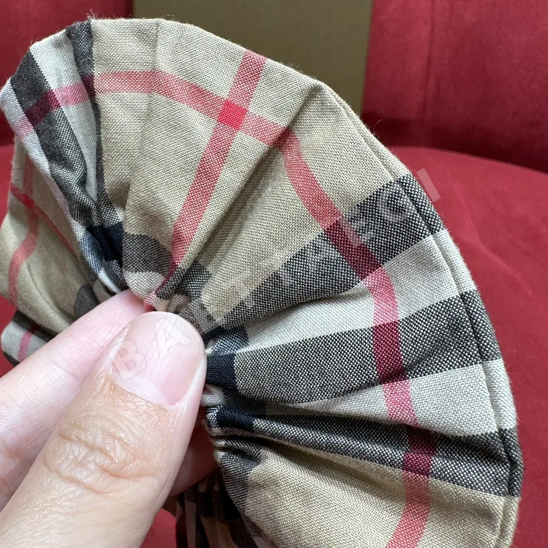 버버리 체크 코튼 헤어 고무줄 상세 이미지 5