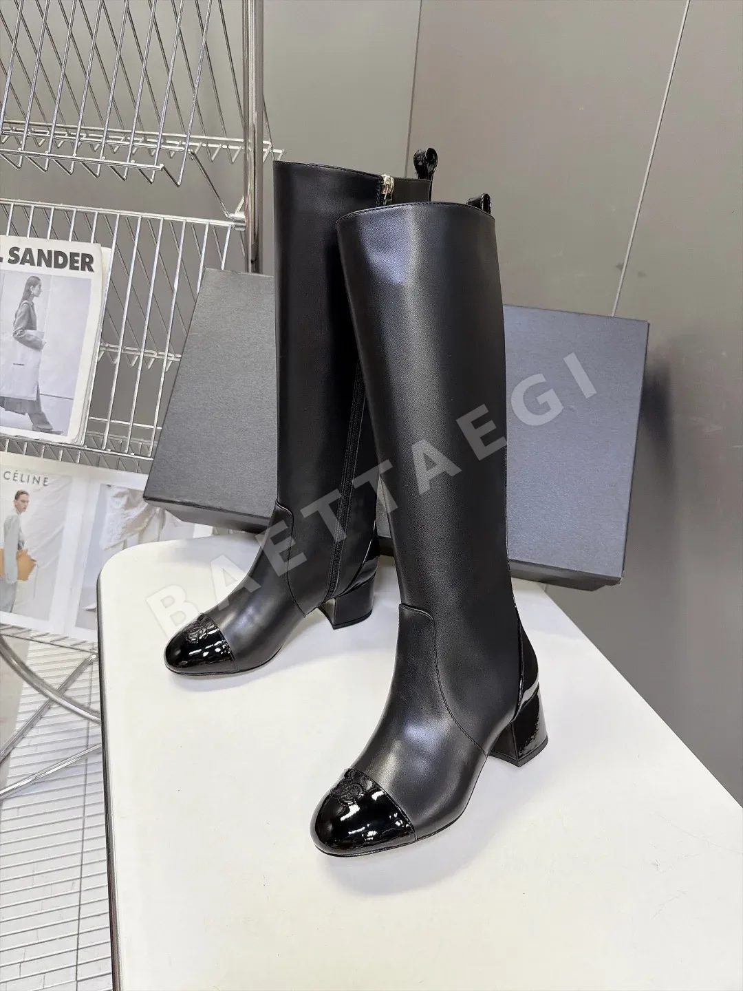 샤넬 부츠 램스킨 진주 더블 C 로고 상세 이미지 4