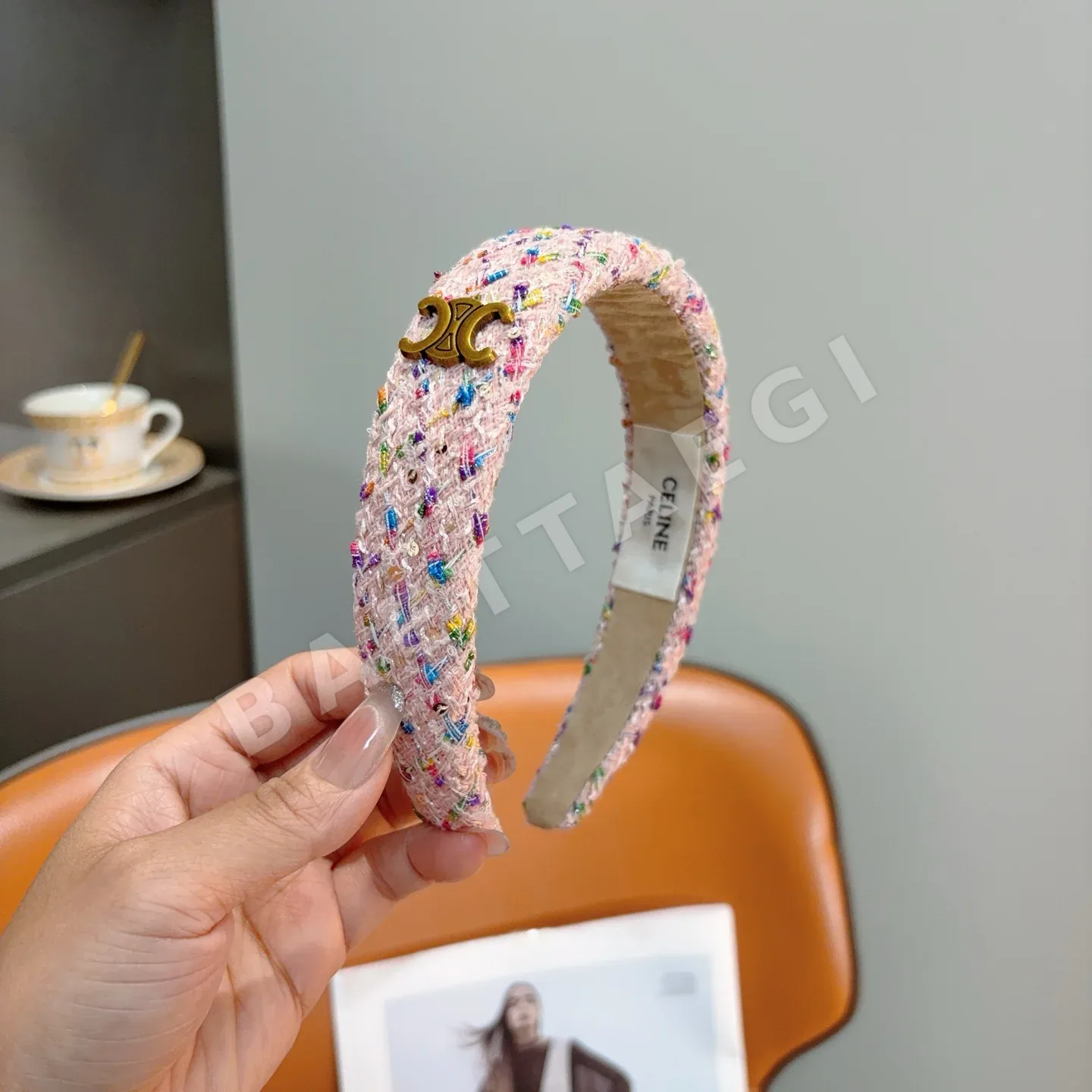 셀린느 한국풍 문자가 장식된 헤어밴드 상세 이미지 2
