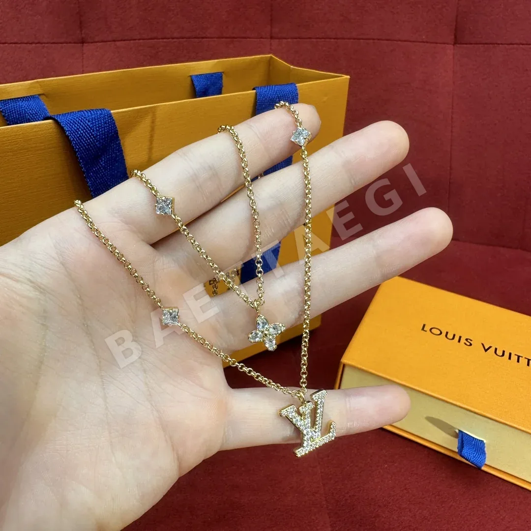 루이비통 모노그램 플라워 더블 레이어 목걸이 179633