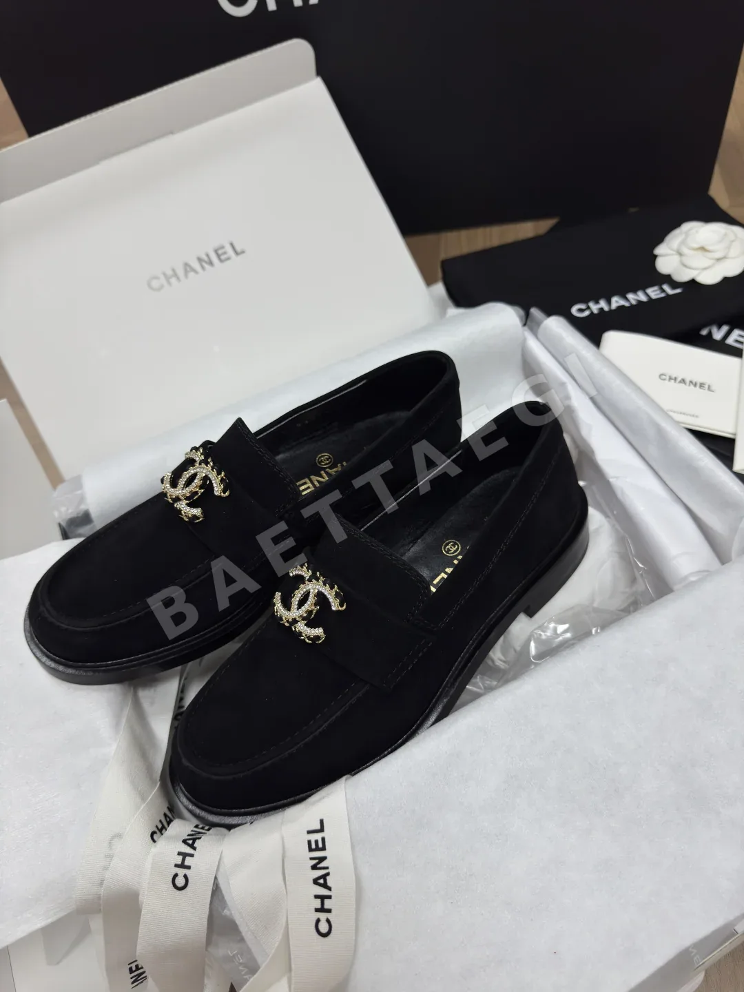 샤넬 25A 뉴레트로 라인스톤 버클 스웨이드 로퍼 상세 이미지 2