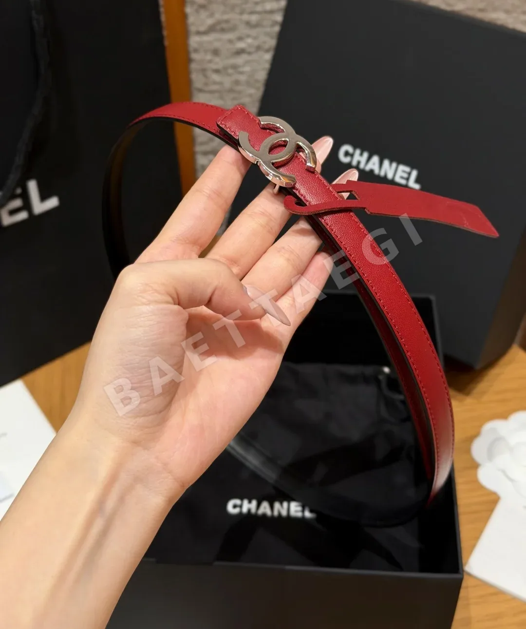 샤넬 더블 C 로고 가죽 리버서블 벨트 상세 이미지 4
