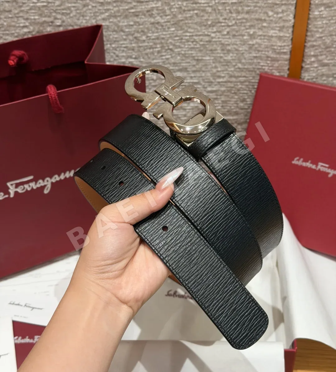페레가모 JD350 간치니 양면 조절 벨트 179021