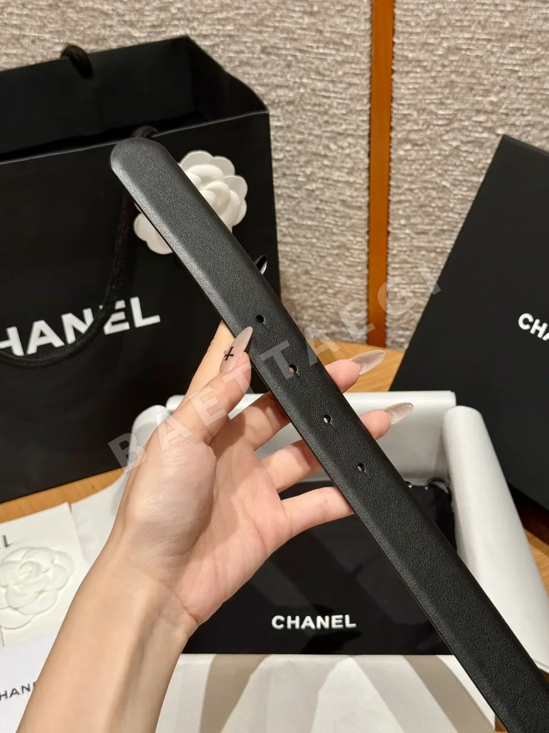 샤넬 클래식 더블 C 골드 버클 소가죽 벨트 상세 이미지 3