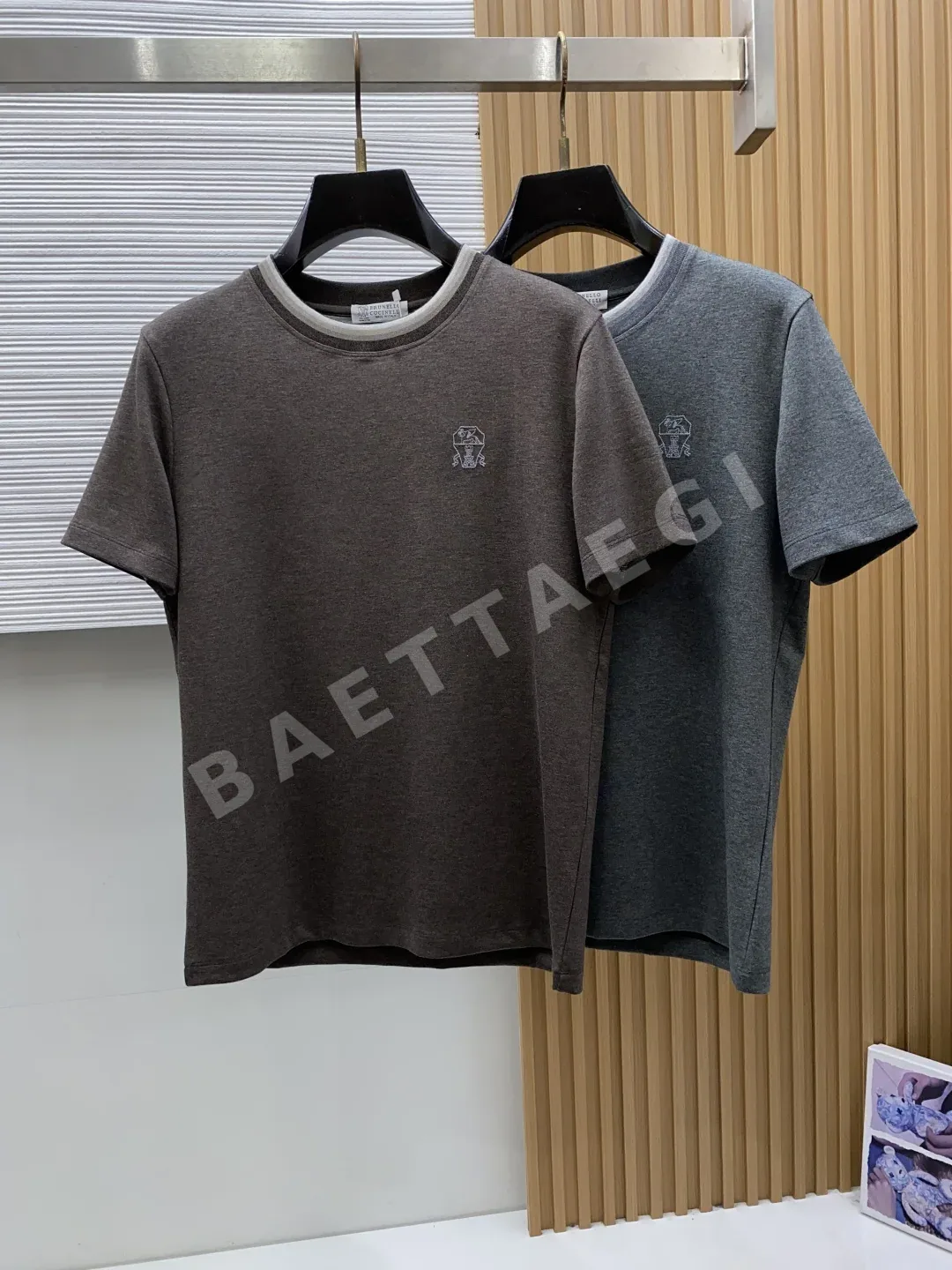 브루넬로쿠치넬리 남성 크루넥 반팔 스웨트셔츠 상세 이미지 8