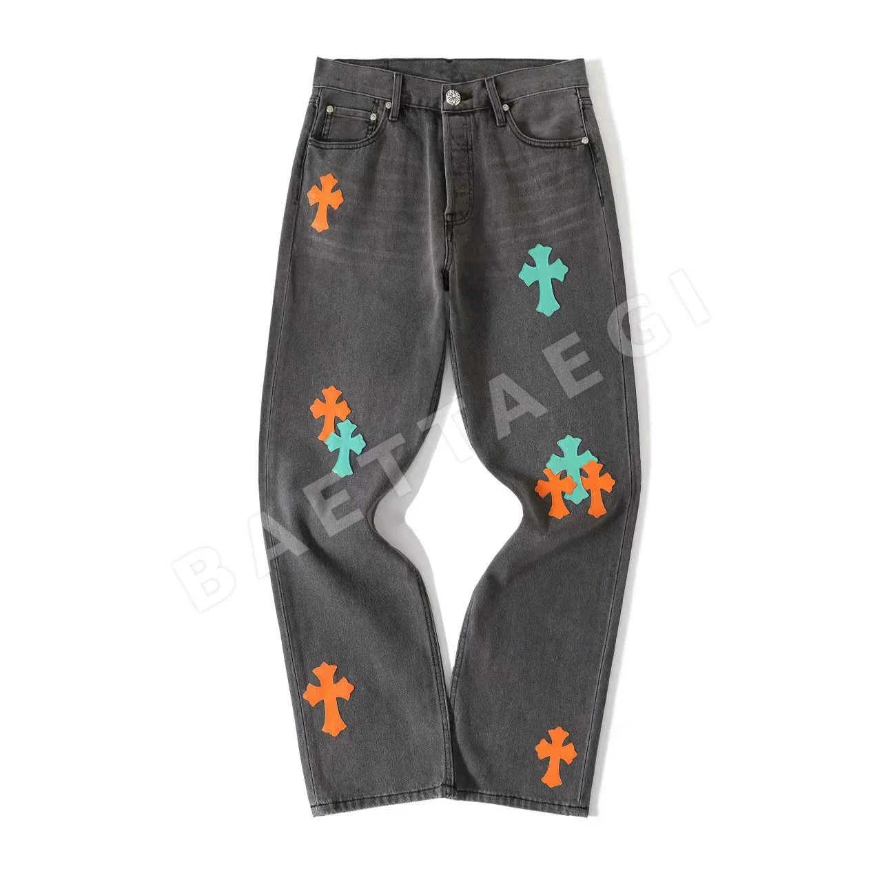 크롬하츠 오렌지 그린 패치워크 여성 바지 53659