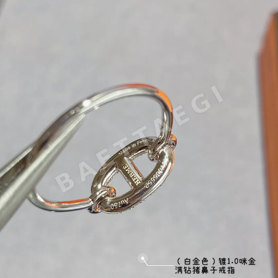 에르메스 돼지 코 로고 다이아몬드 반지 상세 이미지 6
