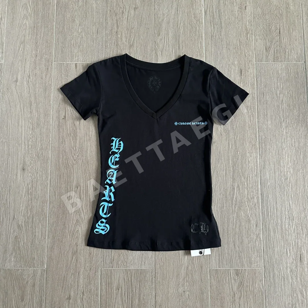 크롬하츠 산스크리트어 로고 프린트 여성 반팔 티셔츠 107666