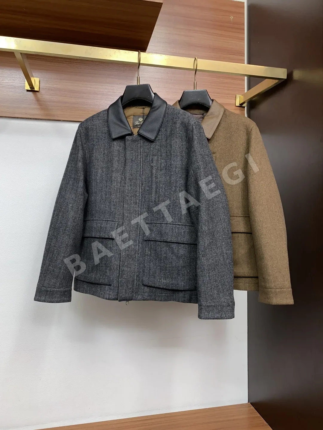로로피아나 울 가죽 라펠 남성 자켓 상세 이미지 8