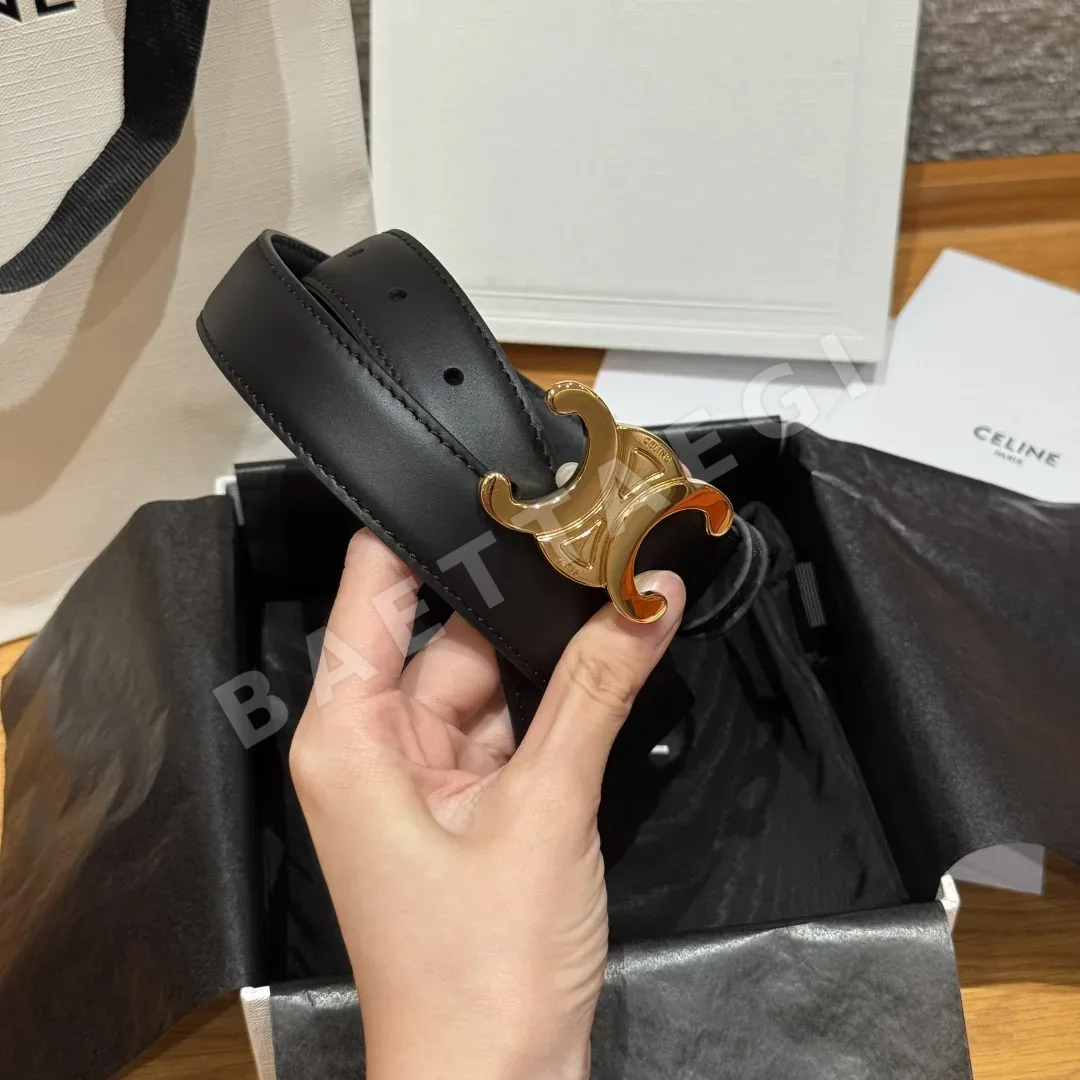 셀린느 개선문 로고 금장 소가죽 벨트 상세 이미지 3
