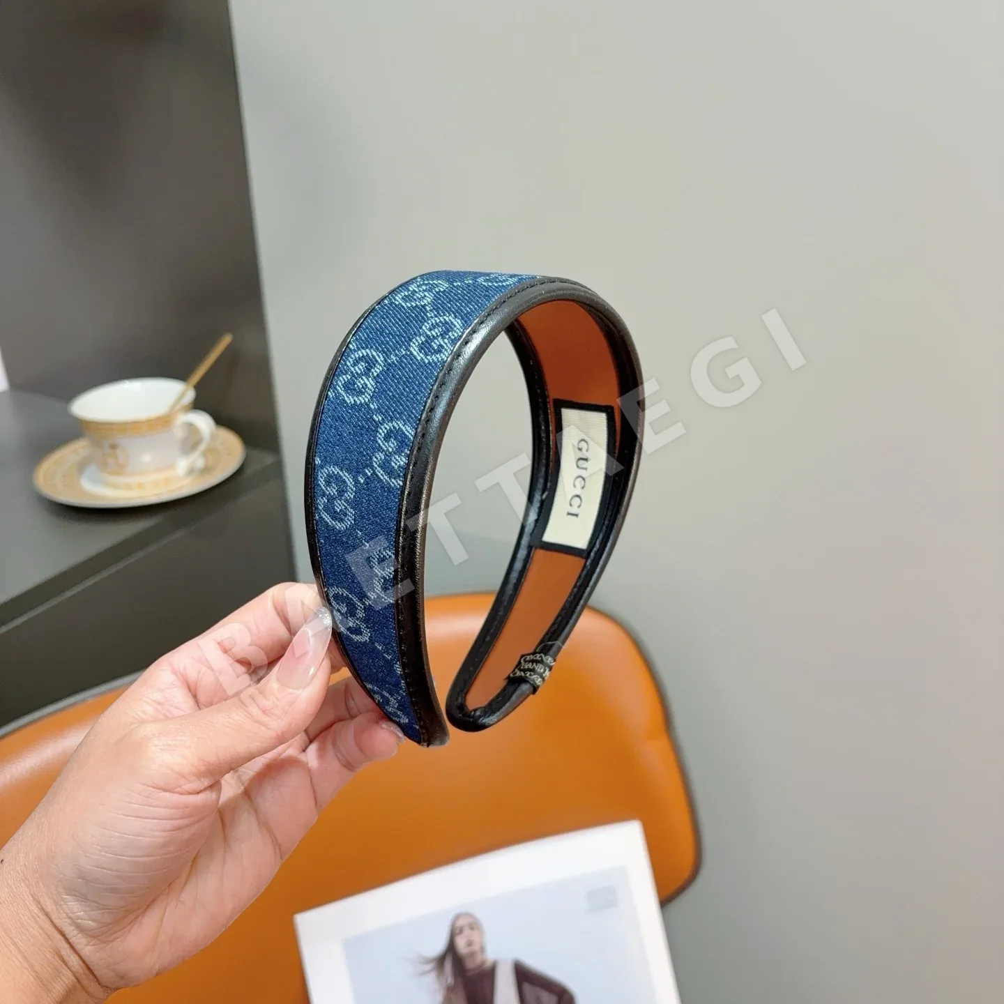 구찌 더블 G 데님 헤드밴드 헤어악세 상세 이미지 3
