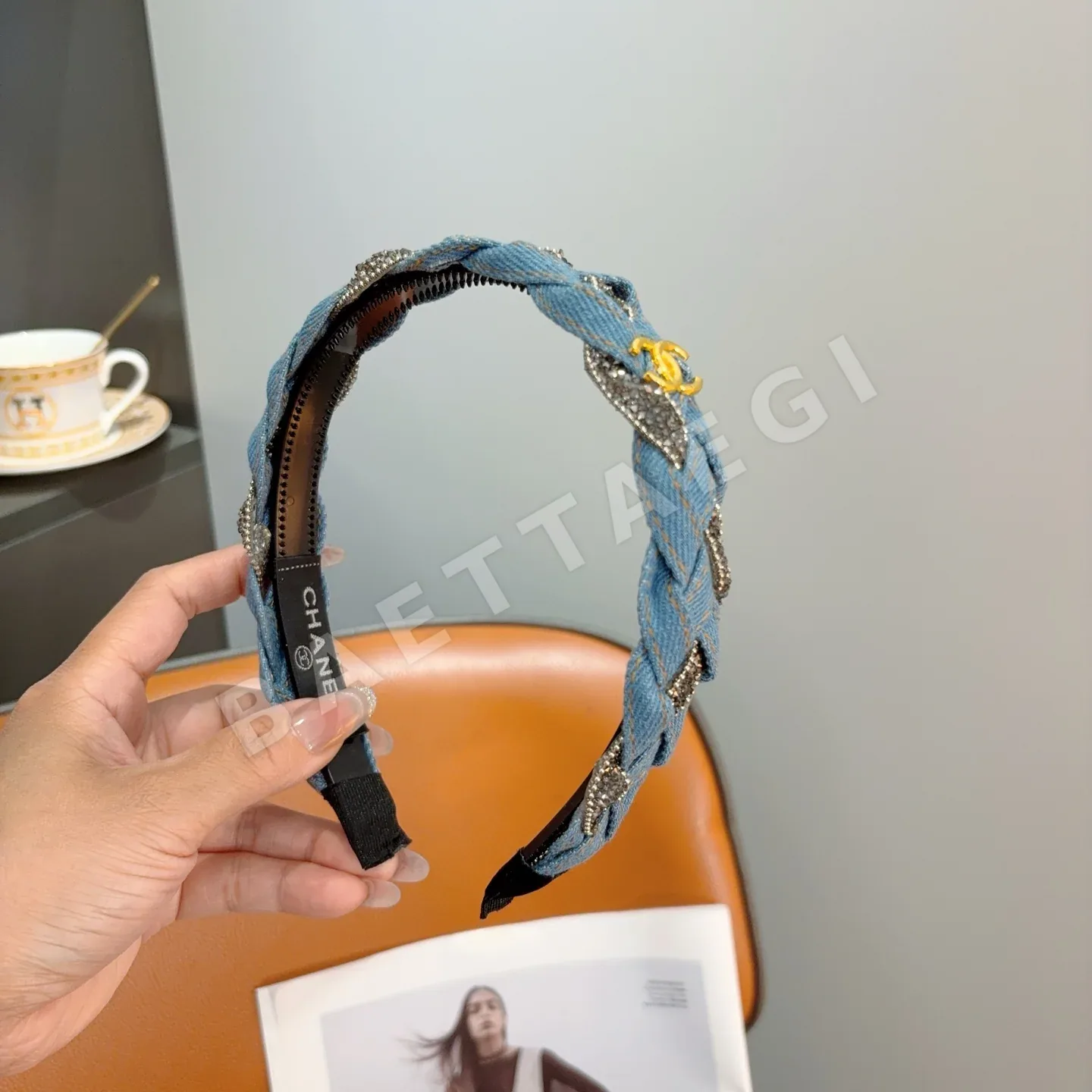 샤넬 데님 헤드밴드 헤어악세사리 182862