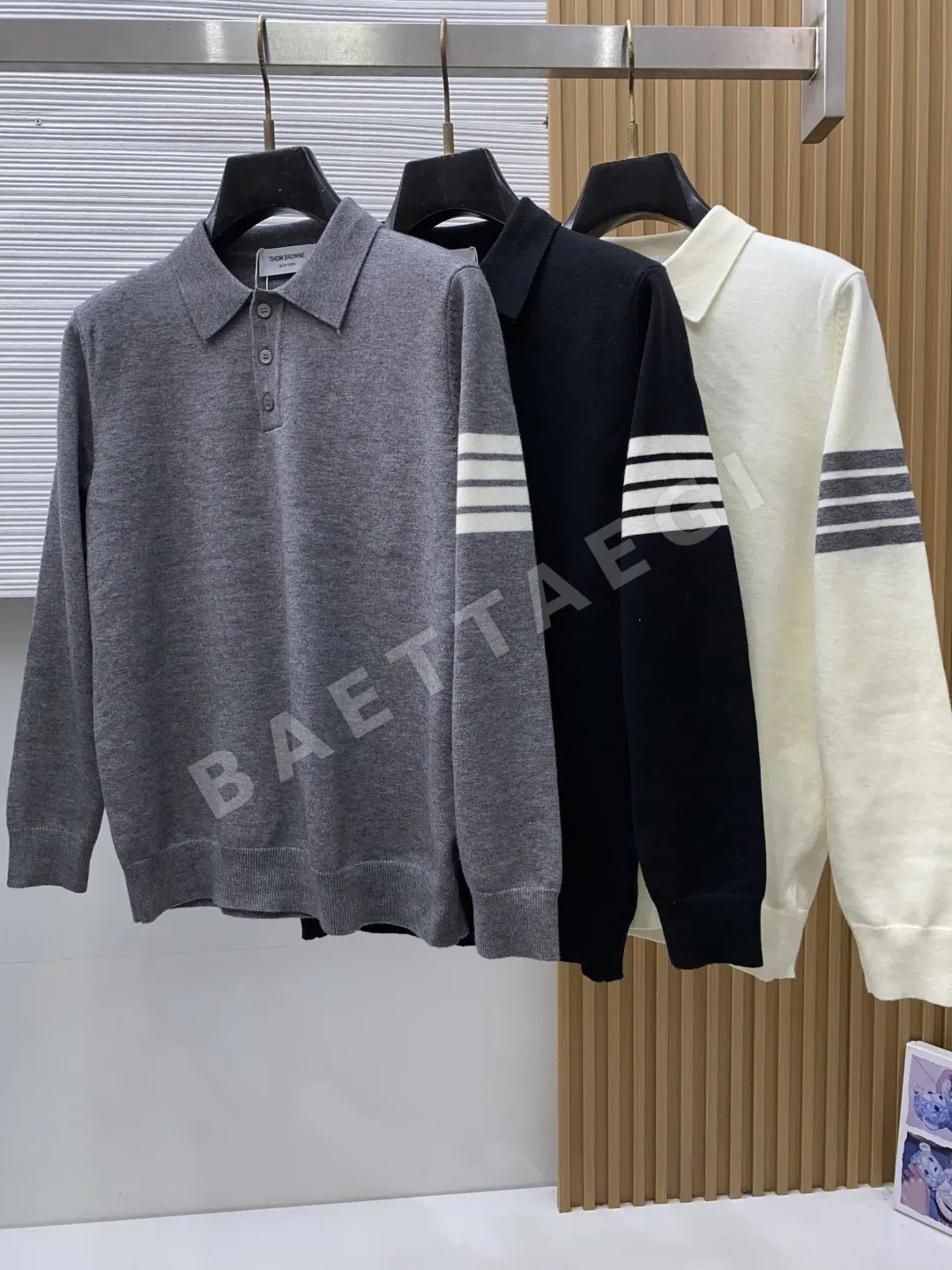 톰브라운 울 혼방 카라 남성 니트 상세 이미지 7