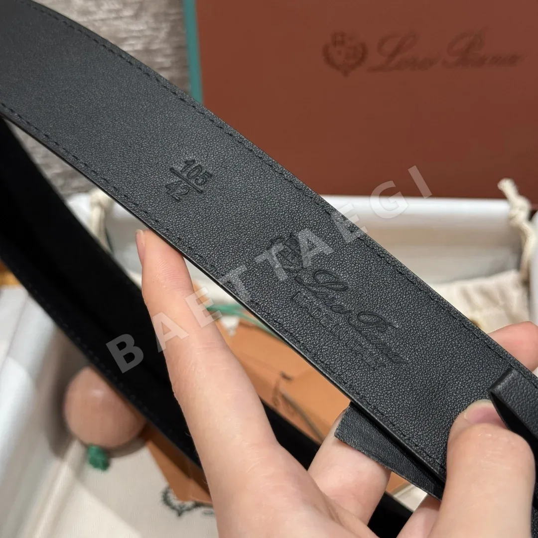 로로피아나 알사벨 송아지가죽 스웨이드 남성 벨트 상세 이미지 4