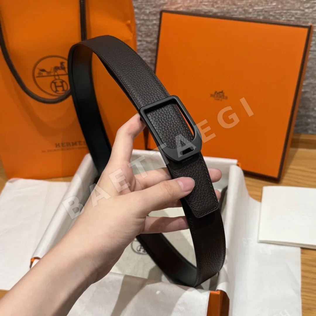 에르메스 조키 도금 버클 앱송 가죽 벨트 상세 이미지 4