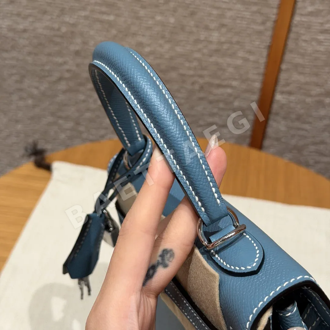 에르메스 켈리백 25 블루 실버 하드웨어 상세 이미지 6