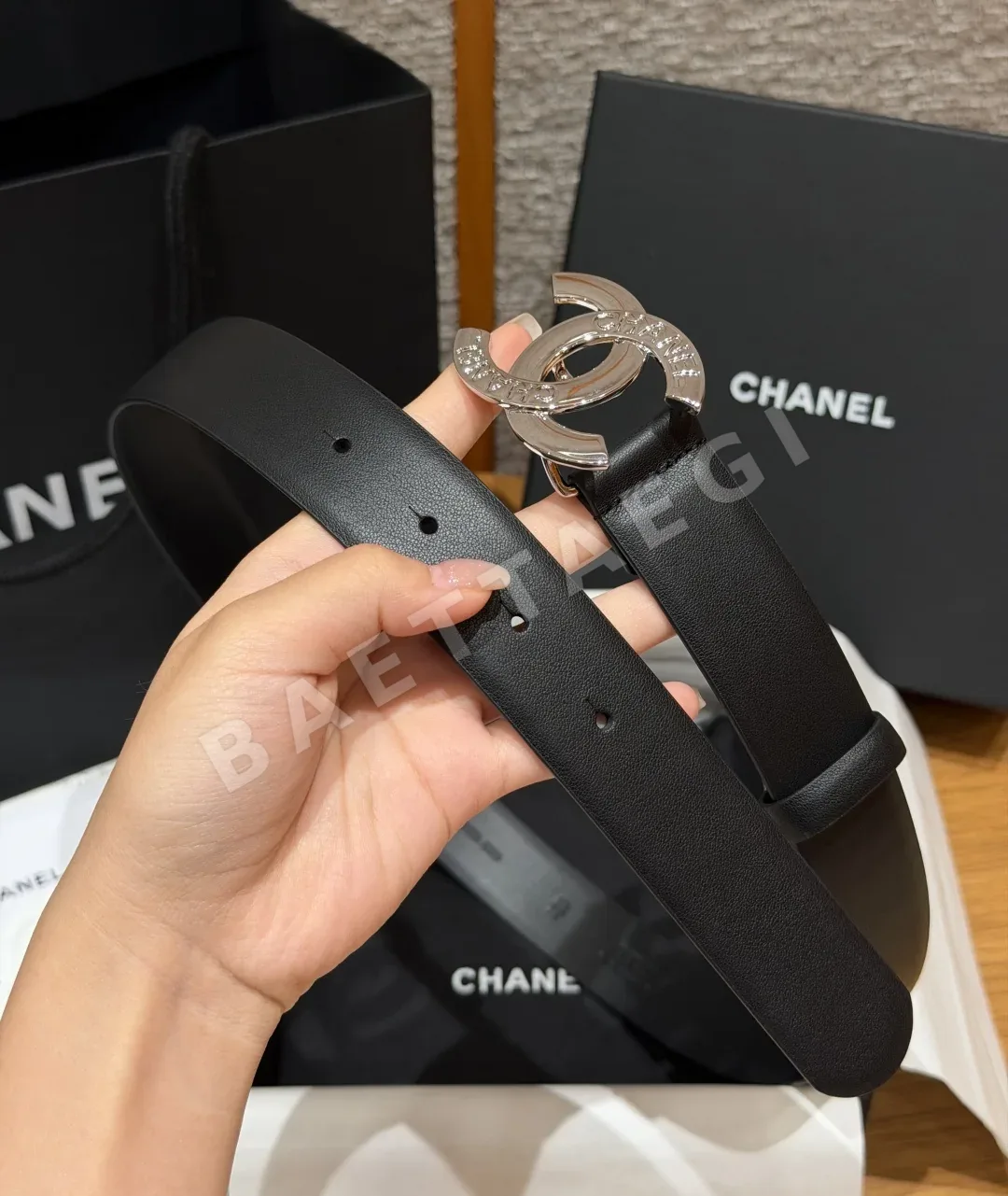 샤넬 클래식 더블 C 가죽 벨트 상세 이미지 4