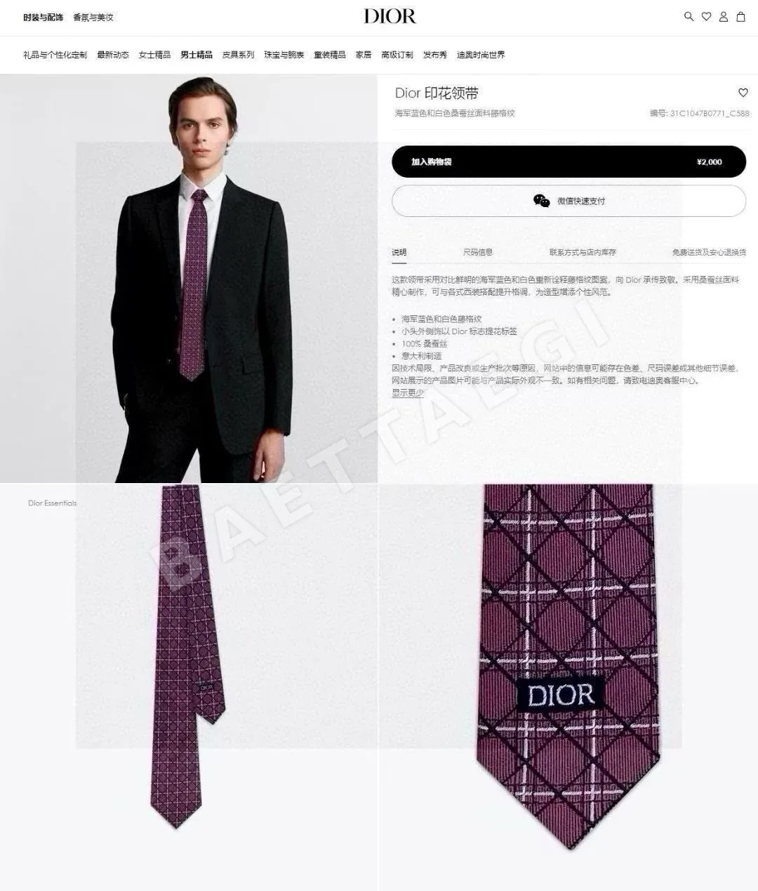 디올 넥타이 89759 Dior Accessories