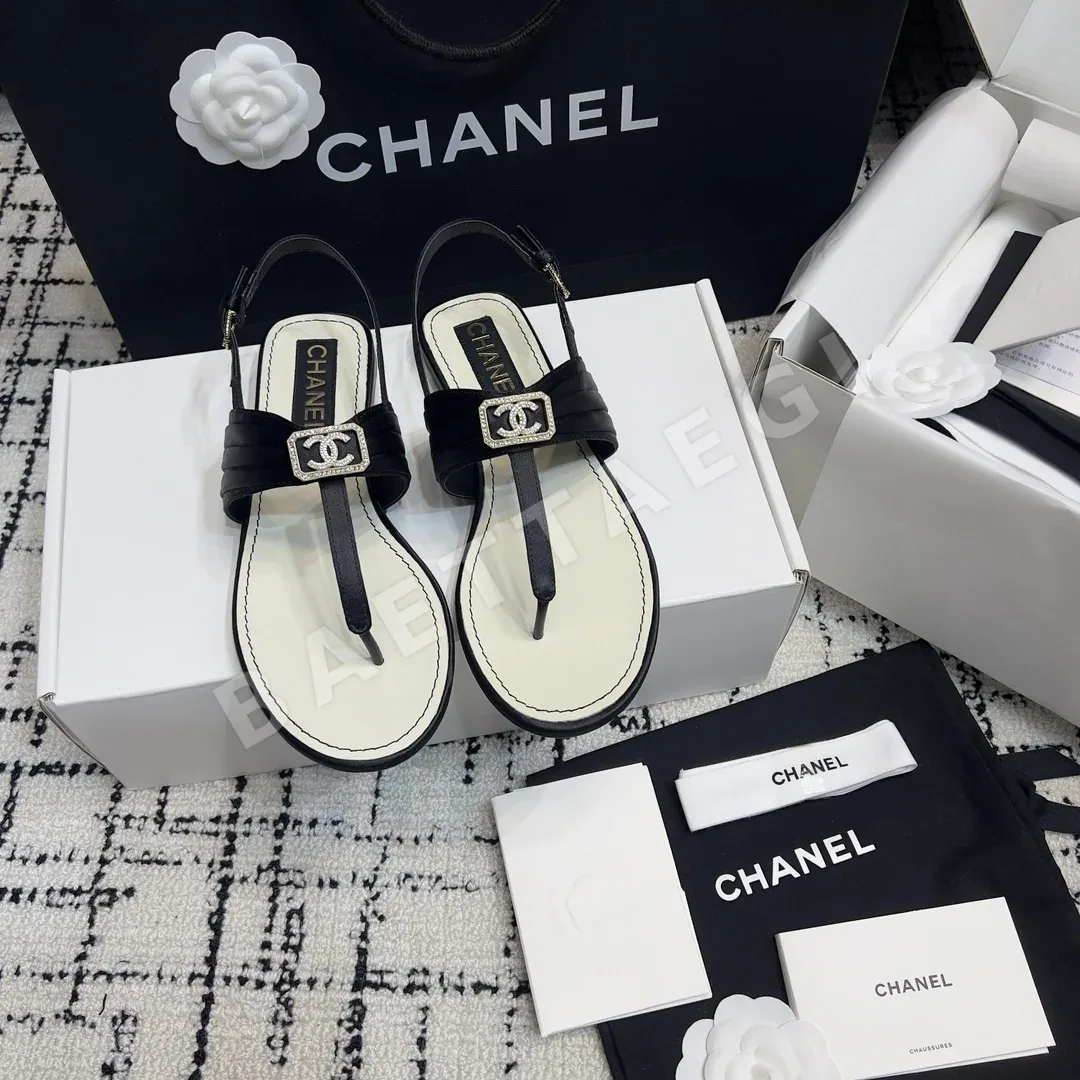 샤넬 새틴 플립플롭 94700