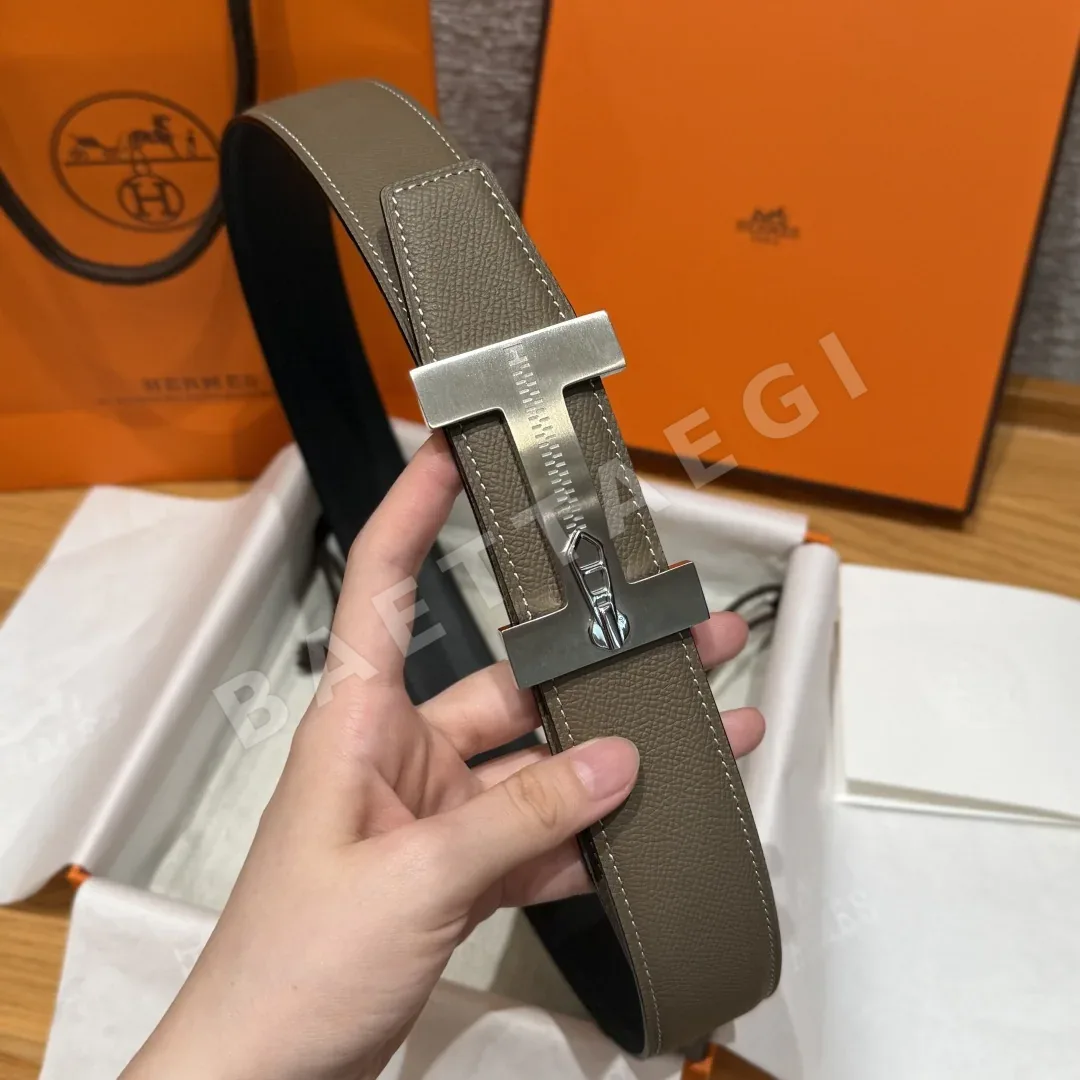에르메스 H 버클 양면 가죽 벨트 상세 이미지 4