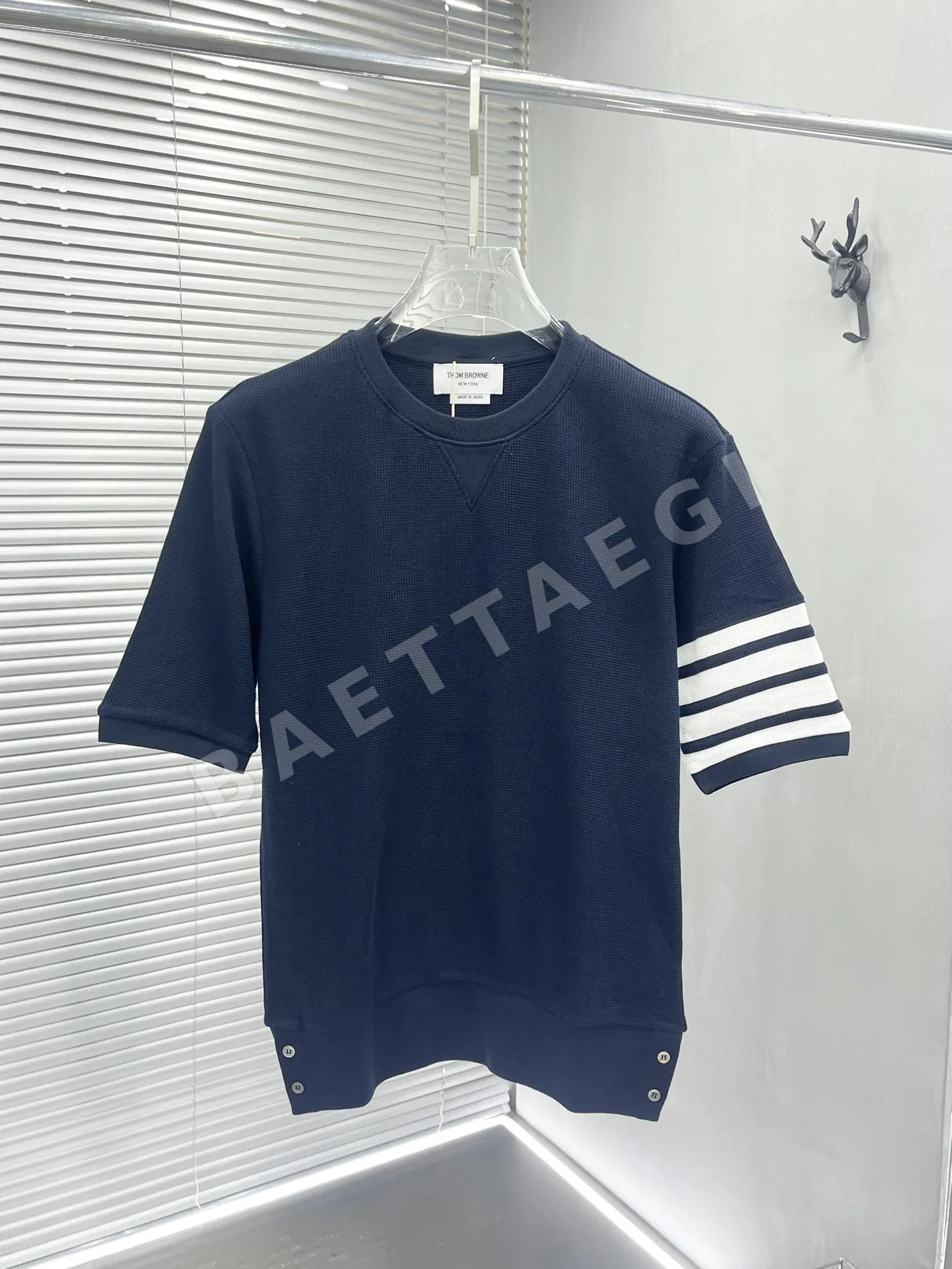 톰브라운 남성 와플 니트 크루넥 반팔셔츠 50396