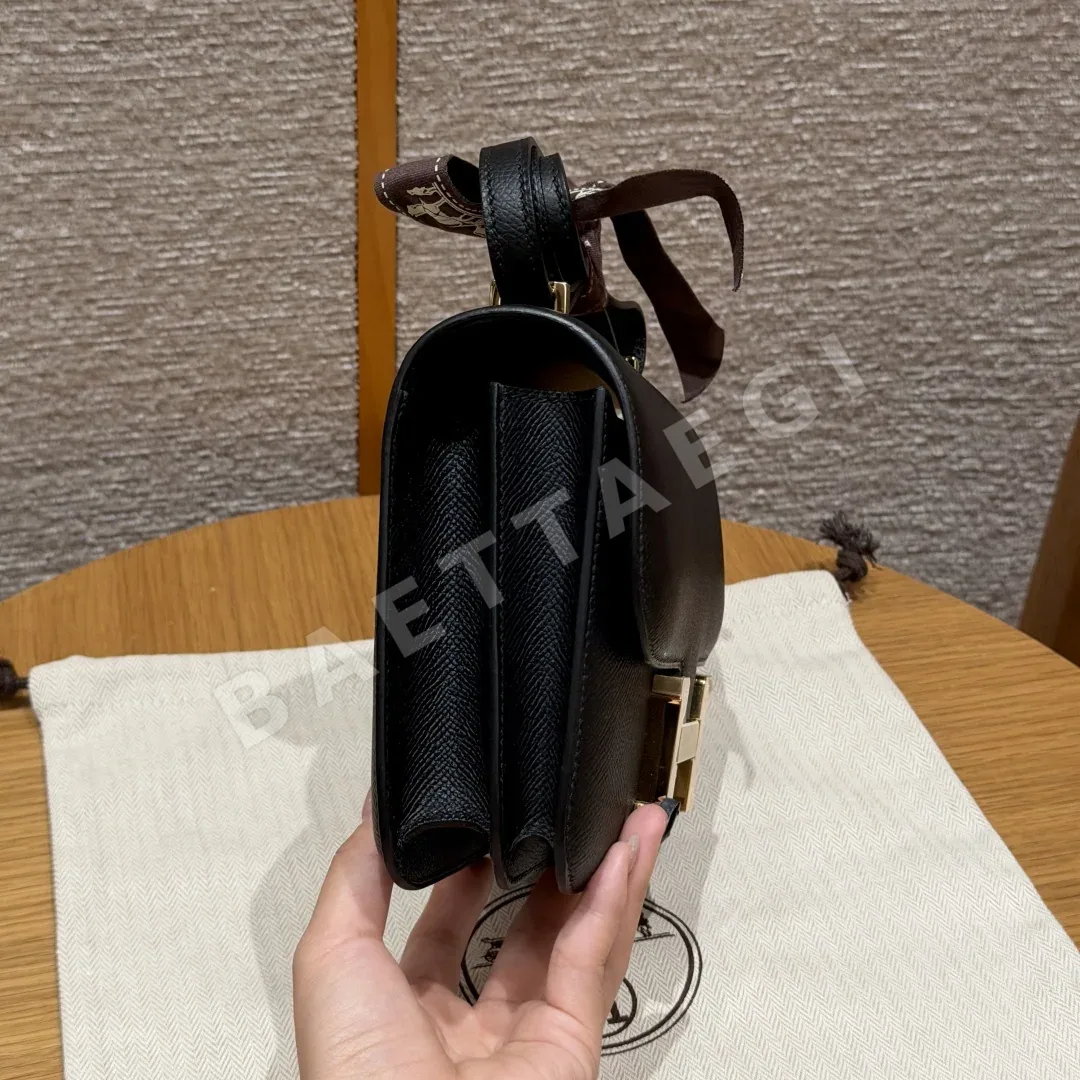 에르메스 콘스탄스 18 cm 블랙 앱송 가죽 가방 상세 이미지 3