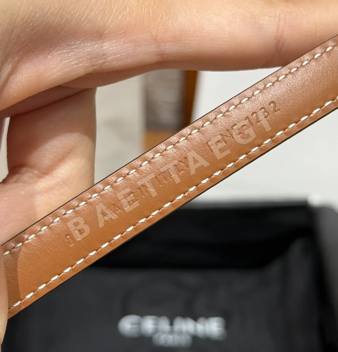 셀린느 트리옹 가죽 얇은 13mm 벨트 상세 이미지 6
