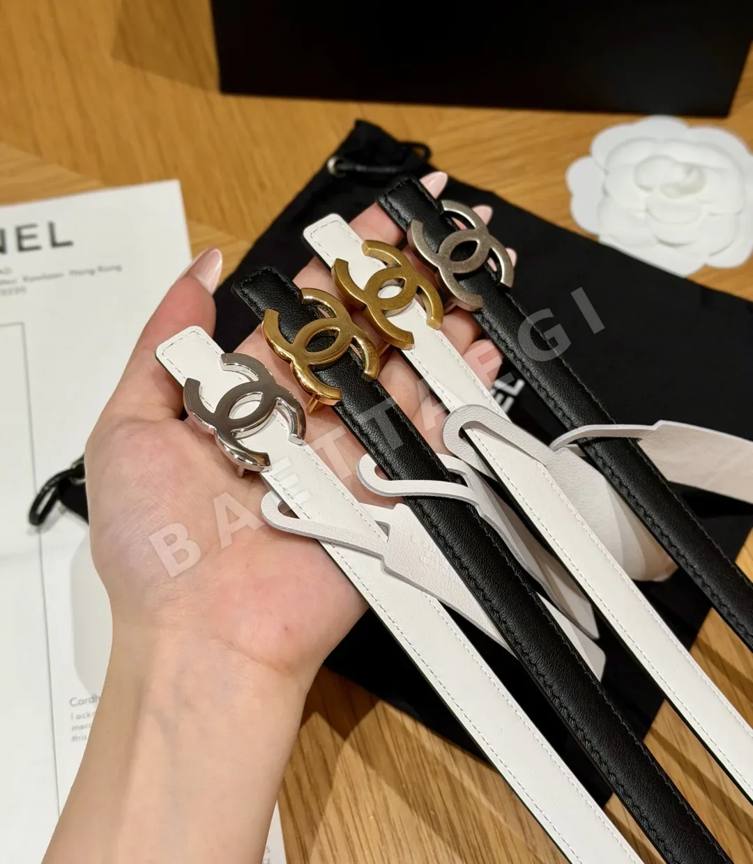 샤넬 더블 C 리버서블 송아지가죽 벨트 상세 이미지 5