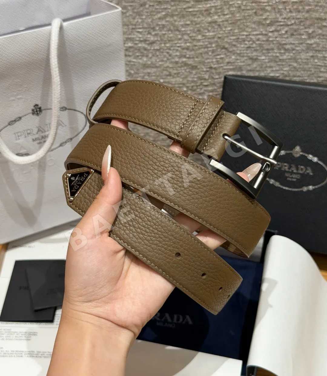 프라다 가죽 벨트 33mm 상세 이미지 2
