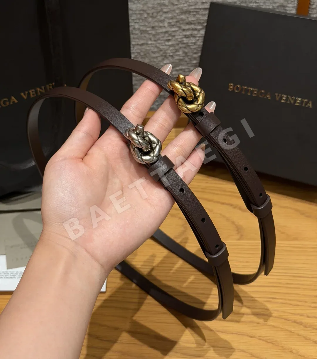 보테가베네타 소가죽 미니벨트 15mm 상세 이미지 7