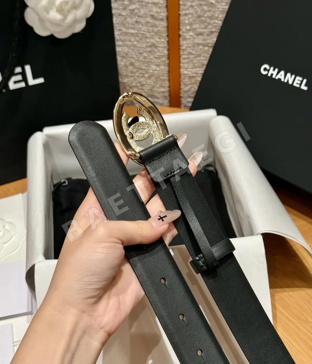 샤넬 클래식 더블 C 가죽 벨트 상세 이미지 6