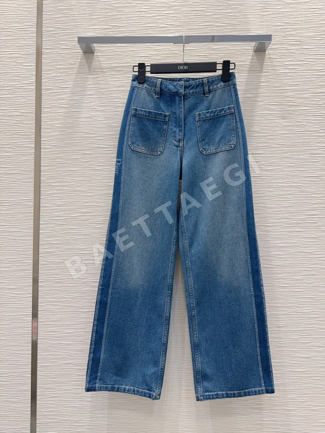 디올 하이핏 데님 여성 바지