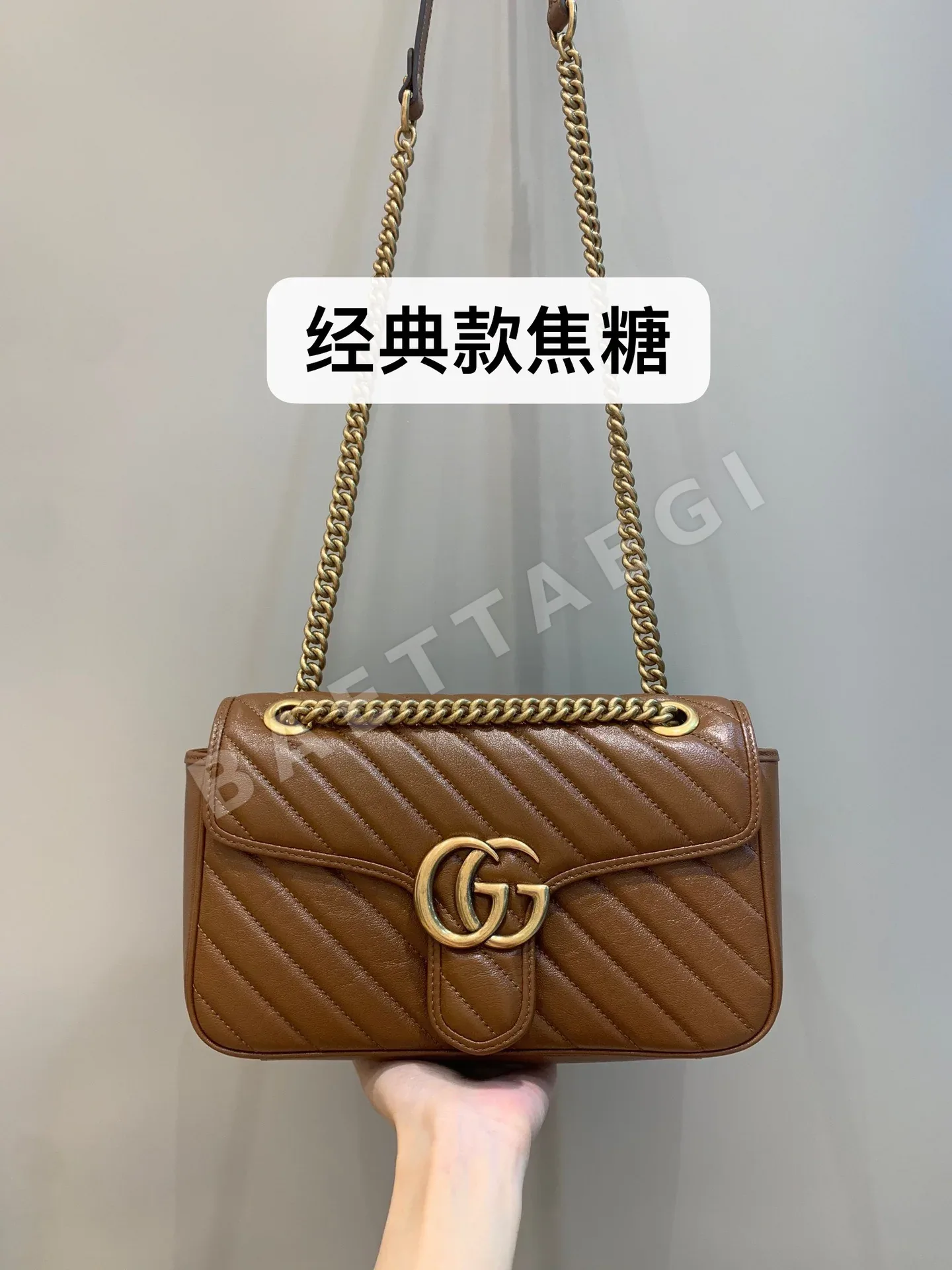 구찌 카라멜 가죽 마몬 자수 가방 13770