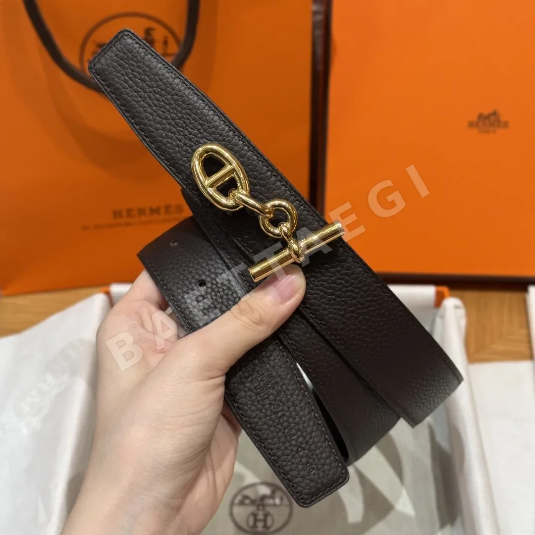 에르메스 셰느 당크르 링크 양면 가죽 벨트 상세 이미지 3
