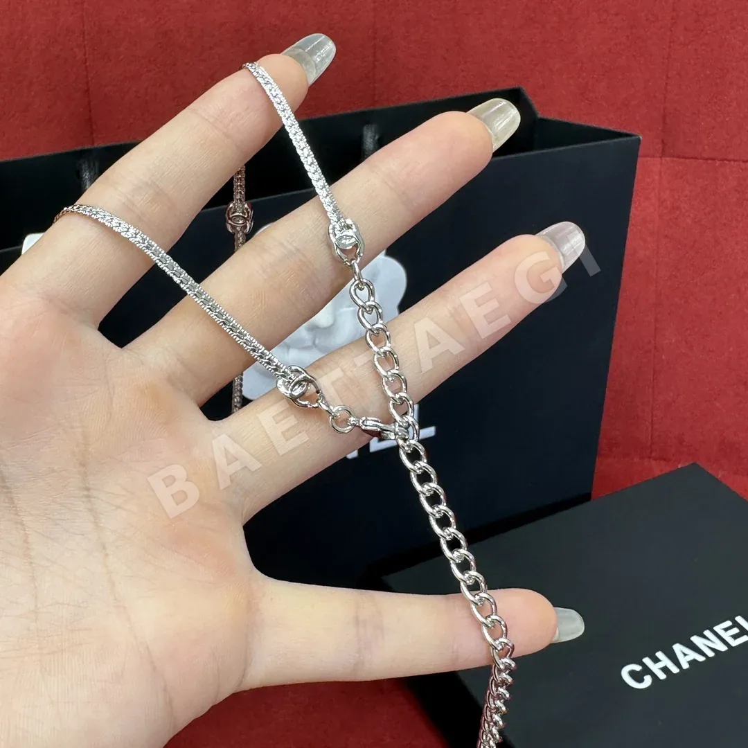 샤넬 스네이크본 체인 더블 C 목걸이 상세 이미지 2