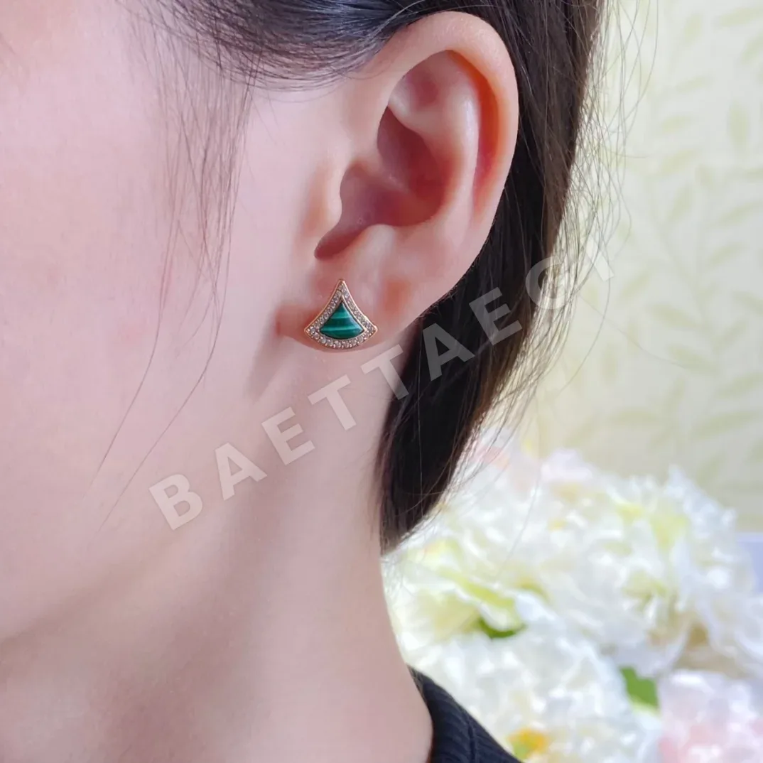 불가리 마더오브펄 말라카이트 장식 귀걸이 64840