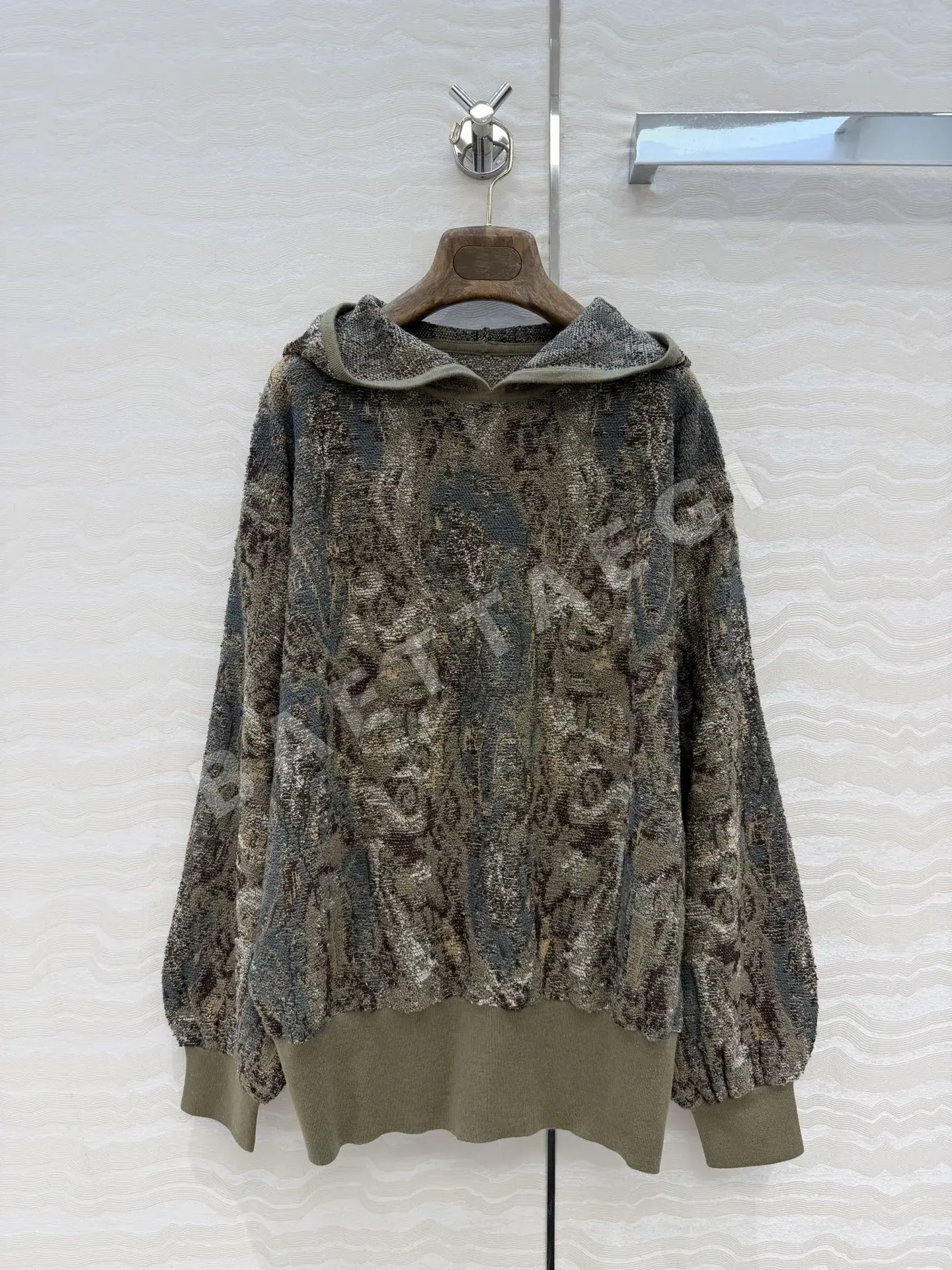 로로피아나 베고니아 자카드 후드 니트 상세 이미지 2