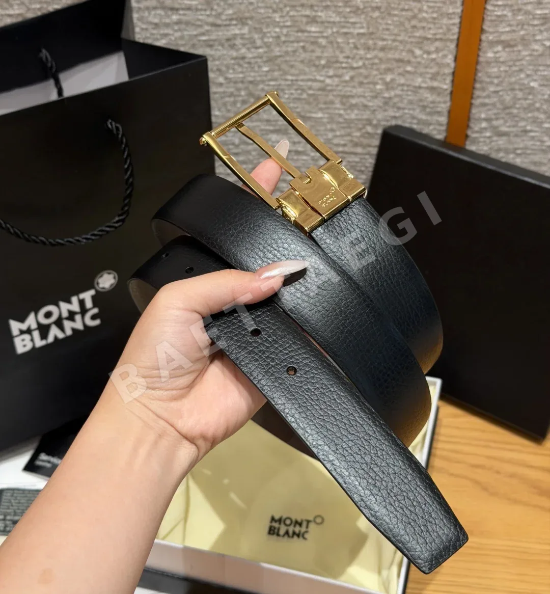몽블랑 사다리꼴 버클 양면 자동 조절 벨트 상세 이미지 3