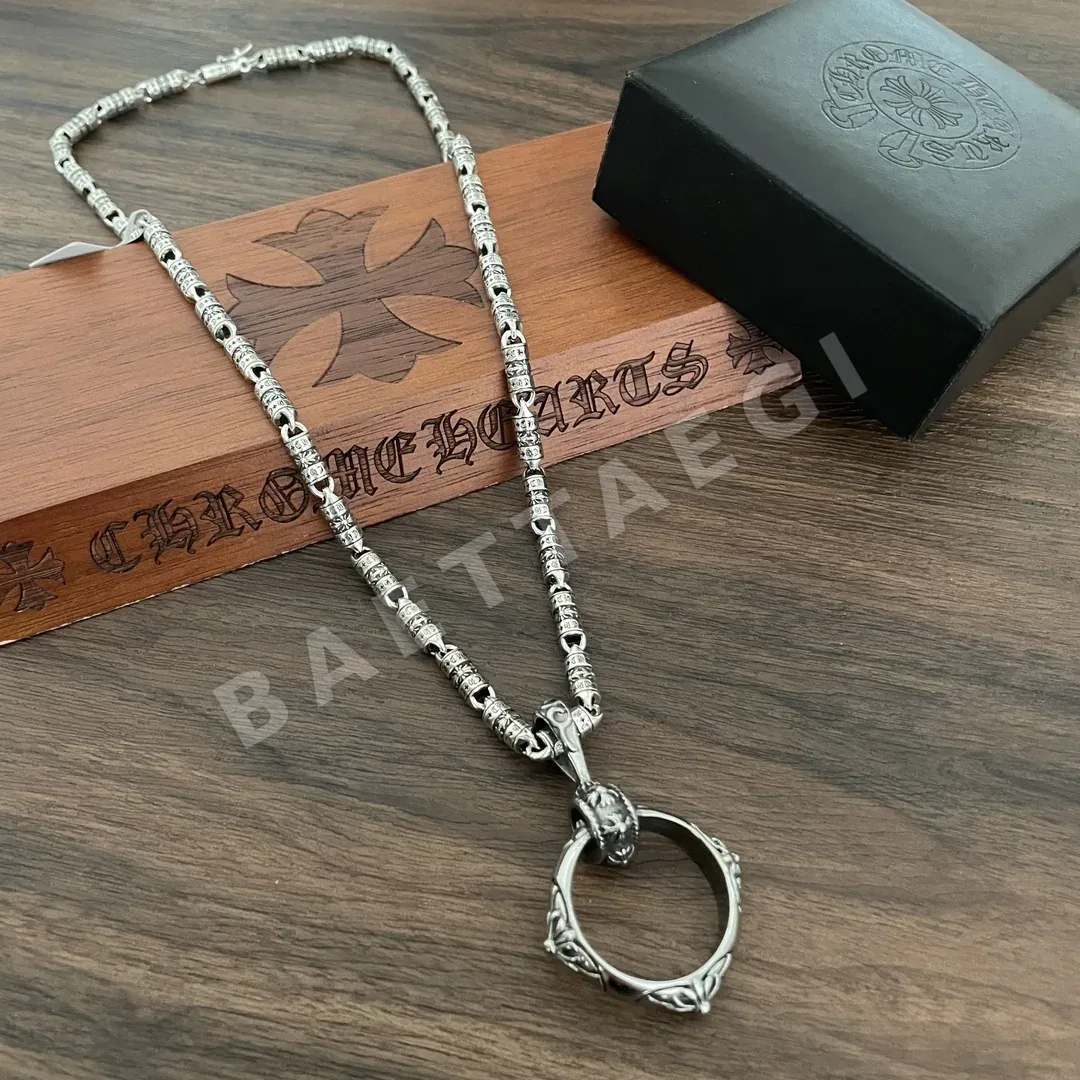 크롬하츠 클래식 빈티지 더블 링 크로스 펜던트 목걸이 상세 이미지 6